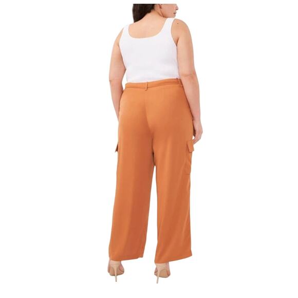 Halogen Wide Leg Cargo Pants in Warm Latte Womens Plus 3X Utility Work Pants - Picture 9 of 11